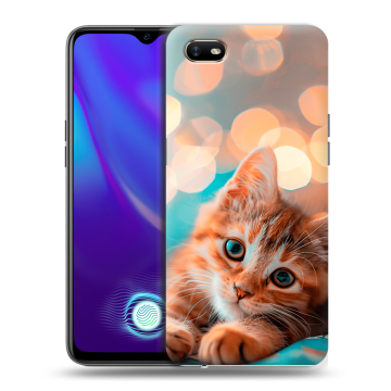 Силиконовый противоударный чехол на OPPO A1k с принтом котик Силиконовый противоударный чехол на OPPO A1k с принтом котик