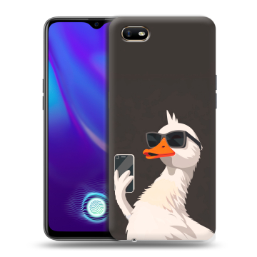 Силиконовый противоударный чехол на OPPO A1k с принтом утка в очках