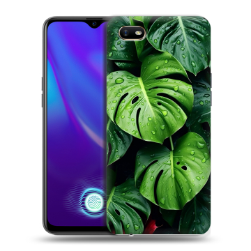 Силиконовый противоударный чехол на OPPO A1k с принтом Листья Силиконовый противоударный чехол на OPPO A1k с принтом Листья