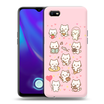 Силиконовый противоударный чехол на OPPO A1k с принтом Hello Kitty Хелоу Кити