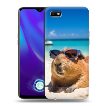 Силиконовый противоударный чехол на OPPO A1k с принтом Капибара