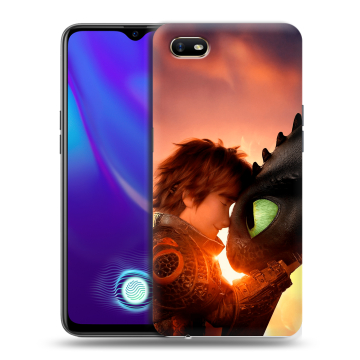 Силиконовый противоударный чехол на OPPO A1k с принтом Как приручить дракона Силиконовый противоударный чехол на OPPO A1k с принтом Как приручить дракона