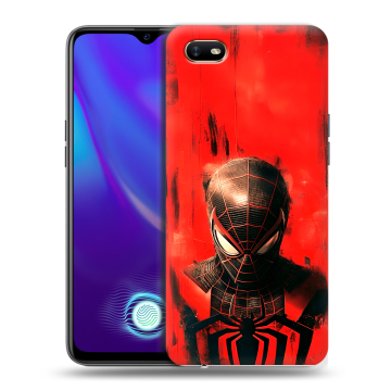 Силиконовый противоударный чехол на OPPO A1k с принтом человек паук spiderman