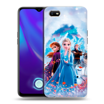 Силиконовый противоударный чехол на OPPO A1k с принтом Холодное сердце Frozen