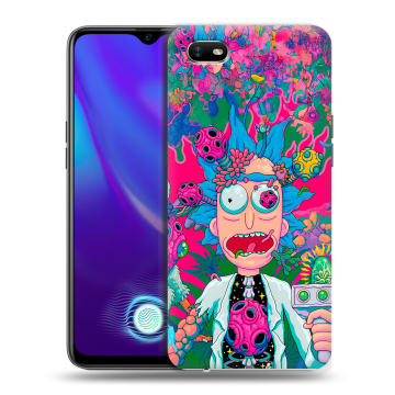 Силиконовый противоударный чехол на OPPO A1k с принтом Рик и Морти Rick Morty