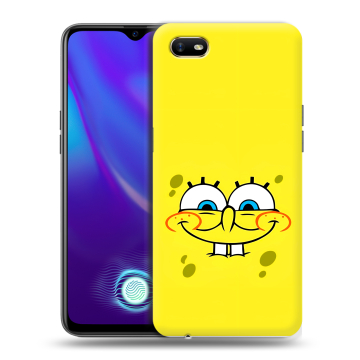 Силиконовый противоударный чехол на OPPO A1k с принтом спанчбоб спанч боб