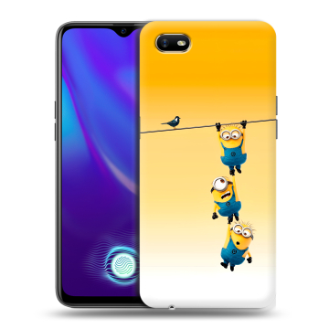 Силиконовый противоударный чехол на OPPO A1k с принтом Миньоны
