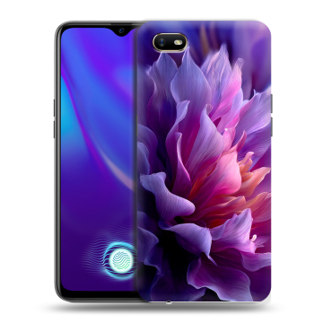 Силиконовый противоударный чехол на OPPO A1k с принтом женский цветы