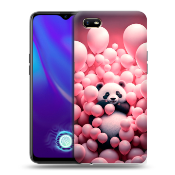 Силиконовый противоударный чехол на OPPO A1k с принтом Панда Силиконовый противоударный чехол на OPPO A1k с принтом Панда
