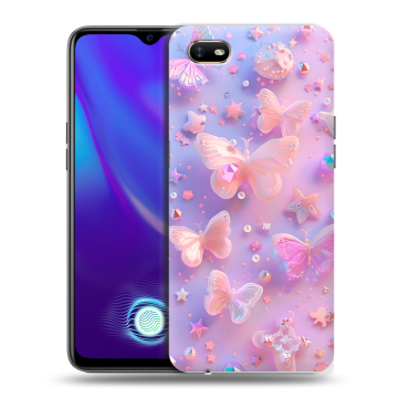 Силиконовый противоударный чехол на OPPO A1k с принтом Бабочки