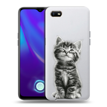 Силиконовый противоударный чехол на OPPO A1k с принтом Котенок Силиконовый противоударный чехол на OPPO A1k с принтом Котенок