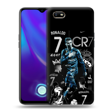 Силиконовый противоударный чехол на OPPO A1k с принтом Реал Роналдо