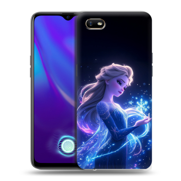 Силиконовый противоударный чехол на OPPO A1k с принтом Холодное сердце Frozen