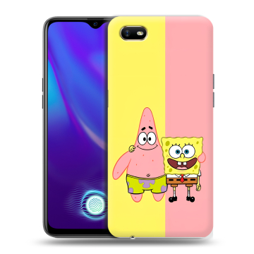 Силиконовый противоударный чехол на OPPO A1k с принтом Спанч боб Спанчбоб Силиконовый противоударный чехол на OPPO A1k с принтом Спанч боб Спанчбоб