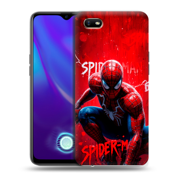 Силиконовый противоударный чехол на OPPO A1k с принтом Spiderman Человек паук