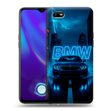 Силиконовый противоударный чехол на OPPO A1k с принтом BMW БМВ