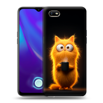 Силиконовый противоударный чехол на OPPO A1k с принтом Смешной кот