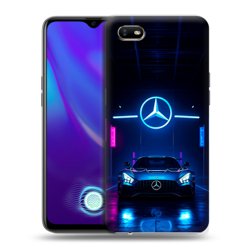 Силиконовый противоударный чехол на OPPO A1k с принтом Mercedes Мерседес