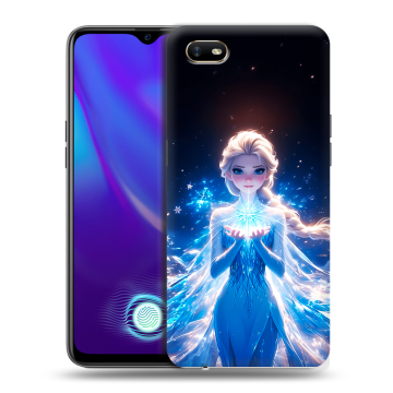Силиконовый противоударный чехол на OPPO A1k с принтом Холодное сердце Frozen