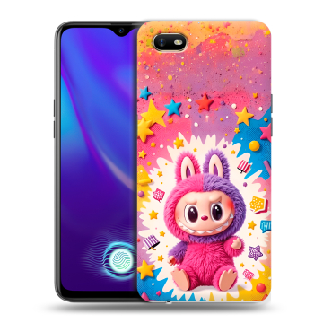 Силиконовый противоударный чехол на OPPO A1k с принтом Labubu Лабубу