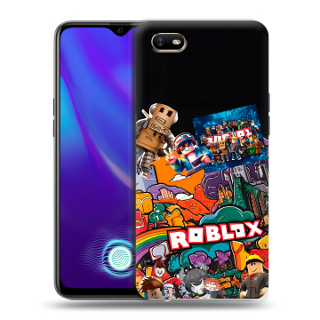 Силиконовый противоударный чехол на OPPO A1k с принтом Roblox Роблокс