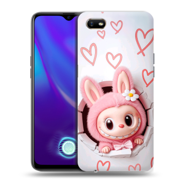Силиконовый противоударный чехол на OPPO A1k с принтом Labubu Лабубу