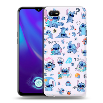 Силиконовый противоударный чехол на OPPO A1k с принтом Лило и Стич