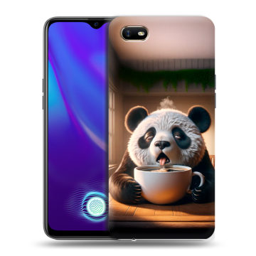 Силиконовый противоударный чехол на OPPO A1k с принтом смешная панда Силиконовый противоударный чехол на OPPO A1k с принтом смешная панда