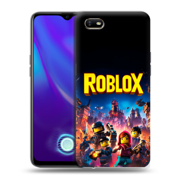 Силиконовый противоударный чехол на OPPO A1k с принтом Roblox Роблокс