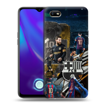 Силиконовый противоударный чехол на OPPO A1k с принтом Messi Barcelona