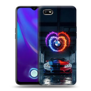 Силиконовый противоударный чехол на OPPO A1k с принтом BMW БМВ