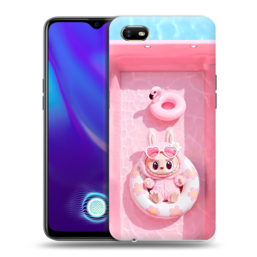 Силиконовый противоударный чехол на OPPO A1k с принтом Labubu Лабубу