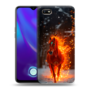 Силиконовый противоударный чехол на OPPO A1k с принтом Новый год Силиконовый противоударный чехол на OPPO A1k с принтом Новый год