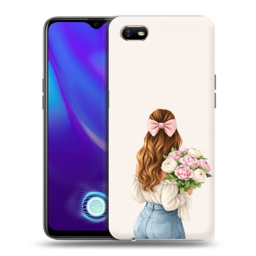 Силиконовый противоударный чехол на OPPO A1k с принтом женский