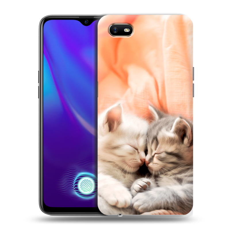 Силиконовый противоударный чехол на OPPO A1k с принтом Котята Силиконовый противоударный чехол на OPPO A1k с принтом Котята