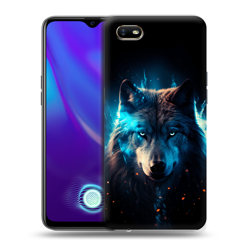 Пластиковый чехол на OPPO A1k с принтом Волк ночной Пластиковый чехол на OPPO A1k с принтом Волк ночной