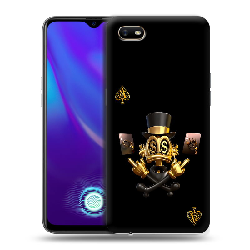Силиконовый противоударный чехол на OPPO A1k с принтом Золотой скрудж макдак Силиконовый противоударный чехол на OPPO A1k с принтом Золотой скрудж макдак