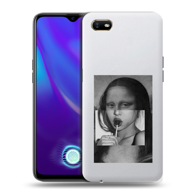 Силиконовый противоударный чехол на OPPO A1k с принтом Мона Лиза Силиконовый противоударный чехол на OPPO A1k с принтом Мона Лиза