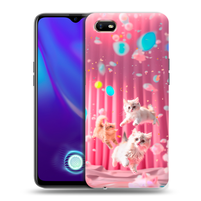 Силиконовый противоударный чехол на OPPO A1k с принтом милые котики Силиконовый противоударный чехол на OPPO A1k с принтом милые котики