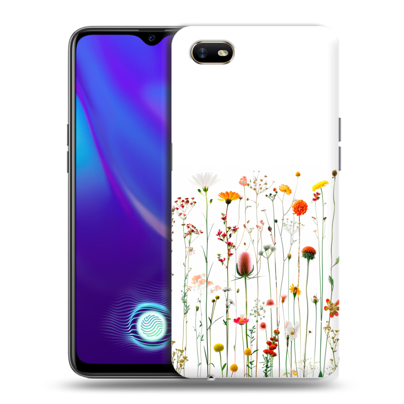 Силиконовый противоударный чехол на OPPO A1k с принтом цветы Силиконовый противоударный чехол на OPPO A1k с принтом цветы