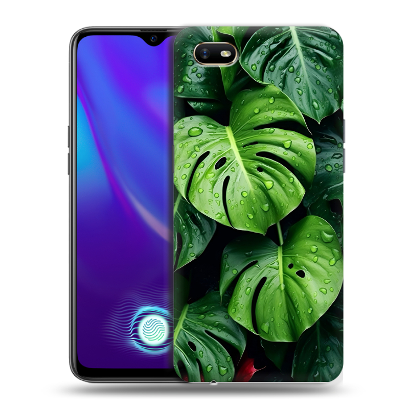 Пластиковый чехол на OPPO A1k с принтом Листья Пластиковый чехол на OPPO A1k с принтом Листья