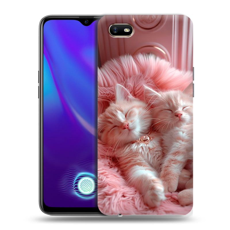 Силиконовый противоударный чехол на OPPO A1k с принтом котята котики Силиконовый противоударный чехол на OPPO A1k с принтом котята котики