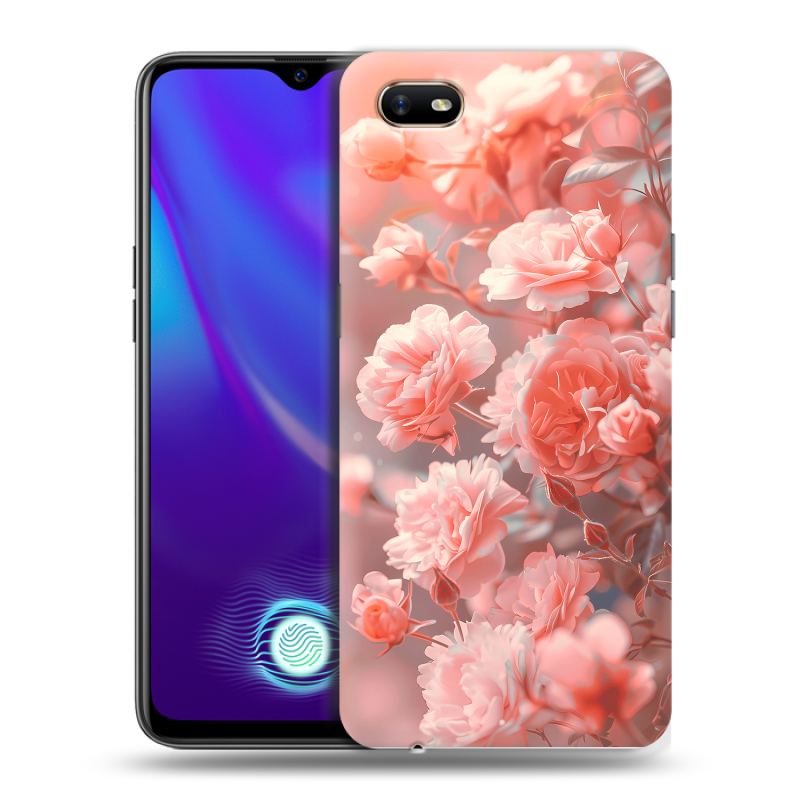 Силиконовый противоударный чехол на OPPO A1k с принтом Розы цветы Силиконовый противоударный чехол на OPPO A1k с принтом Розы цветы