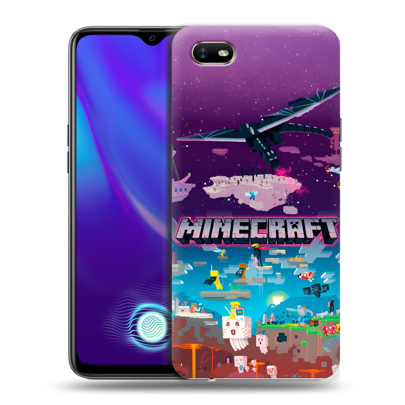 Силиконовый противоударный чехол на OPPO A1k с принтом Майнкрафт Minecraft Силиконовый противоударный чехол на OPPO A1k с принтом Майнкрафт Minecraft