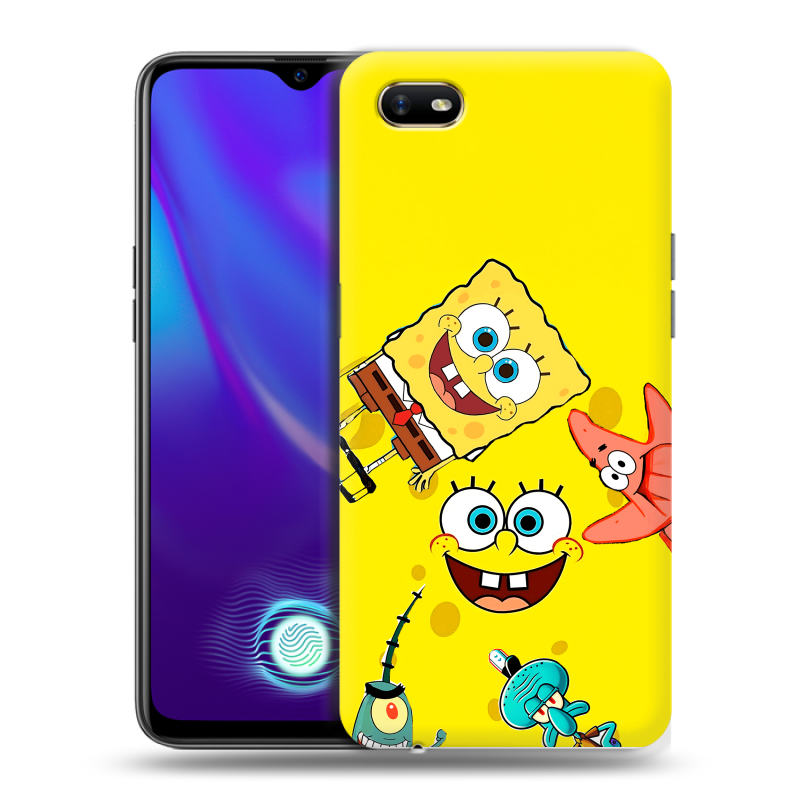 Силиконовый противоударный чехол на OPPO A1k с принтом Спанч боб Спанчбоб Силиконовый противоударный чехол на OPPO A1k с принтом Спанч боб Спанчбоб