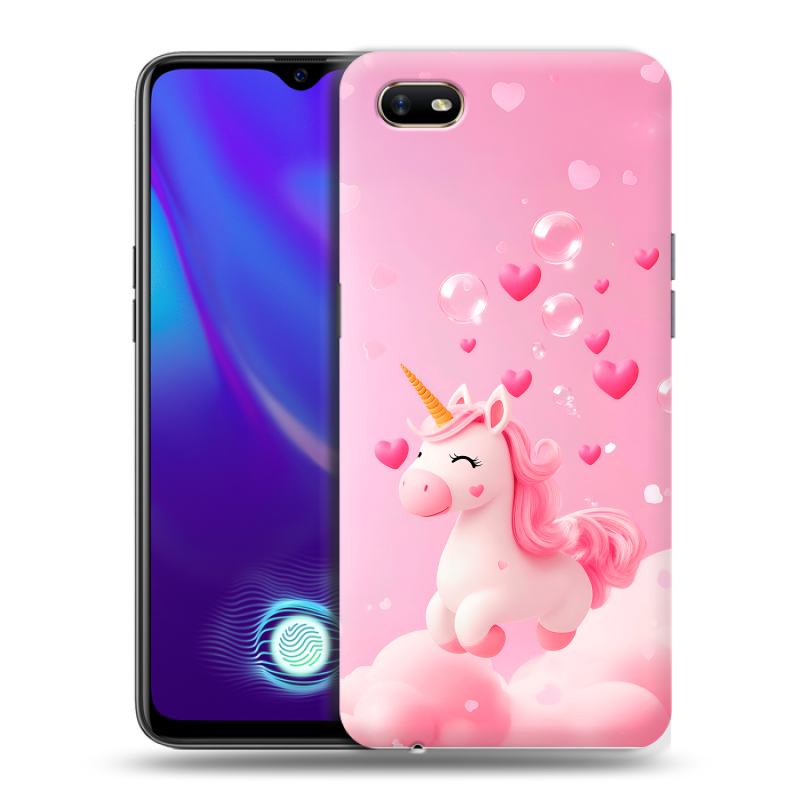 Силиконовый противоударный чехол на OPPO A1k с принтом Единорог Силиконовый противоударный чехол на OPPO A1k с принтом Единорог