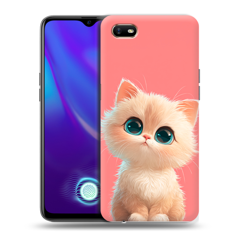 Пластиковый чехол на OPPO A1k с принтом Розовый котенок Пластиковый чехол на OPPO A1k с принтом Розовый котенок