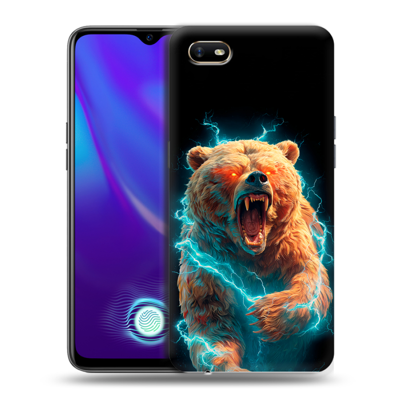 Силиконовый противоударный чехол на OPPO A1k с принтом Медведь Силиконовый противоударный чехол на OPPO A1k с принтом Медведь
