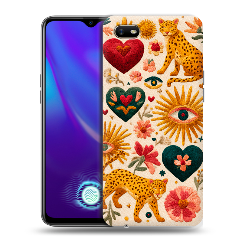 Силиконовый противоударный чехол на OPPO A1k с принтом Модный принт Силиконовый противоударный чехол на OPPO A1k с принтом Модный принт