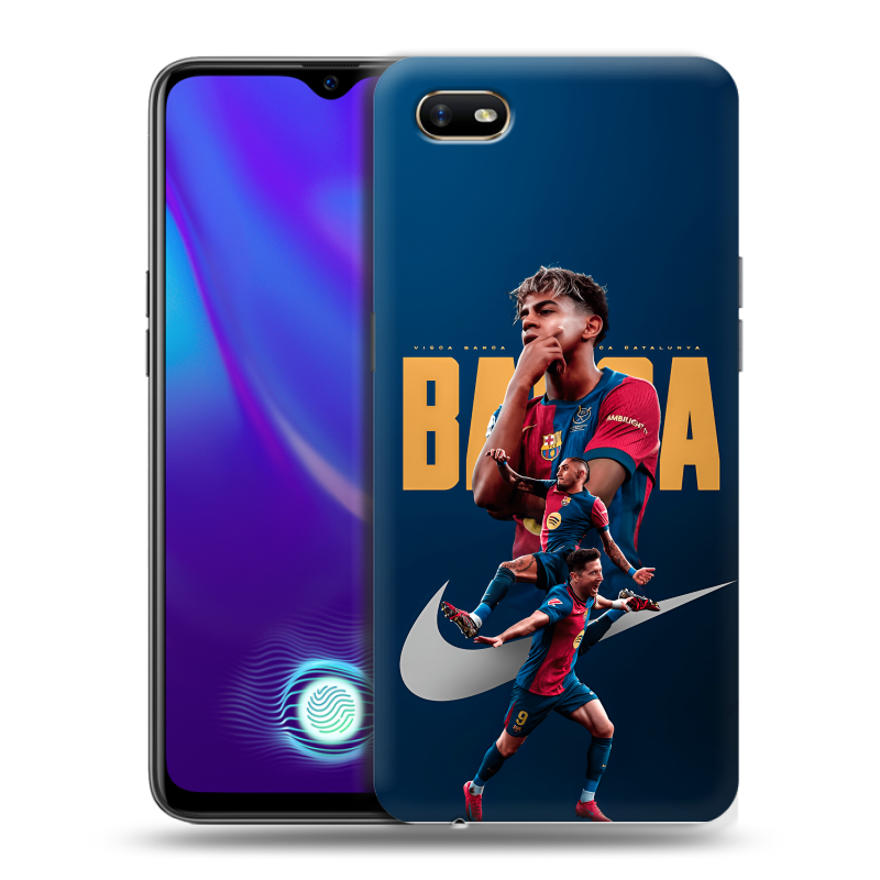 Силиконовый противоударный чехол на OPPO A1k с принтом Барселона Barca Yamal Силиконовый противоударный чехол на OPPO A1k с принтом Барселона Barca Yamal
